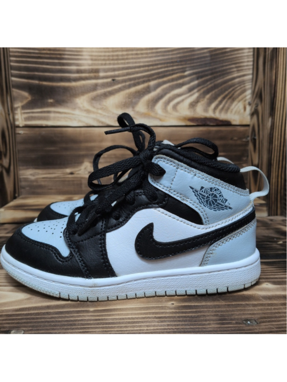 Nike Air Jordan 1 Mid Size 12C Black Multicolor PS PRESCHOOL Shoes DQ8424-002